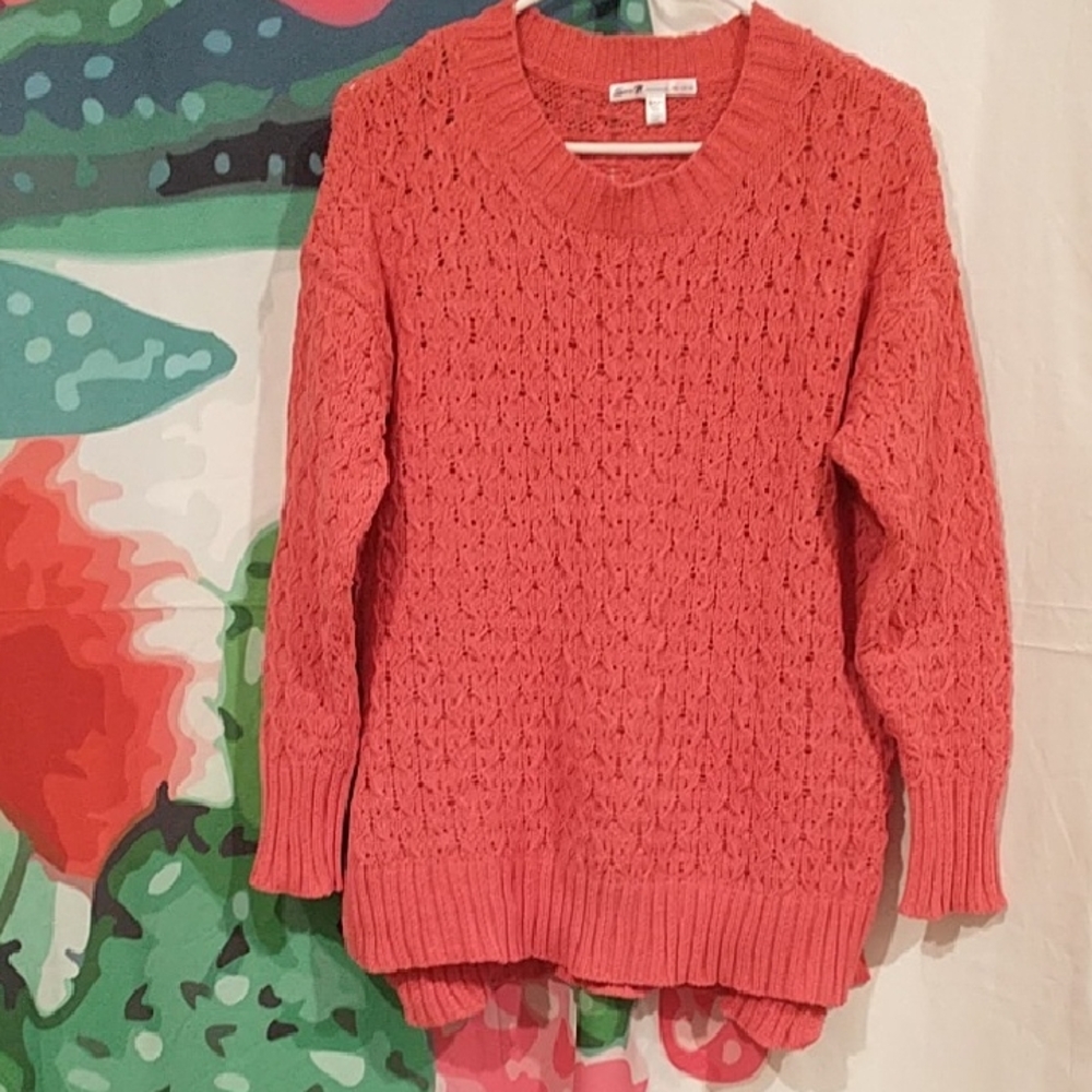 ⛵ 5/$15 Seven7 Women's Textured Coral Sweater